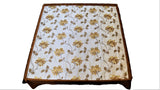 Embroidery (60 X 60 Inch) Table Cover(Beige-Copper)-Sheer - Jagdish Store Online Since 1965