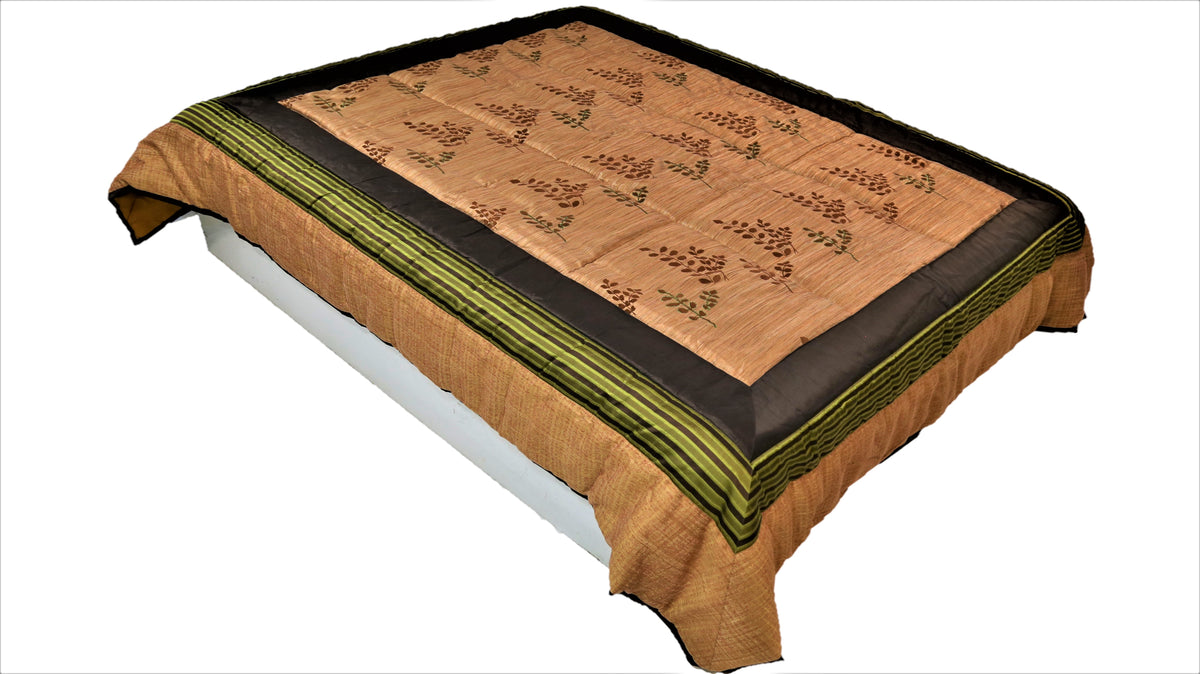 Ceter Highlight(Rust/Brown) PolyCotton Quilt (90x108 Inch)-400 GSM - Jagdish Store Online Since 1965