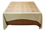 Printed(90 X 90 Inch) Table Cover(Beige-Copper)-Polyester - Jagdish Store Online Since 1965