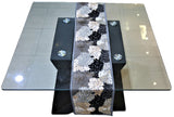 Embroidery Table Runner(Silver)-Dupion Silk - Jagdish Store Online Since 1965