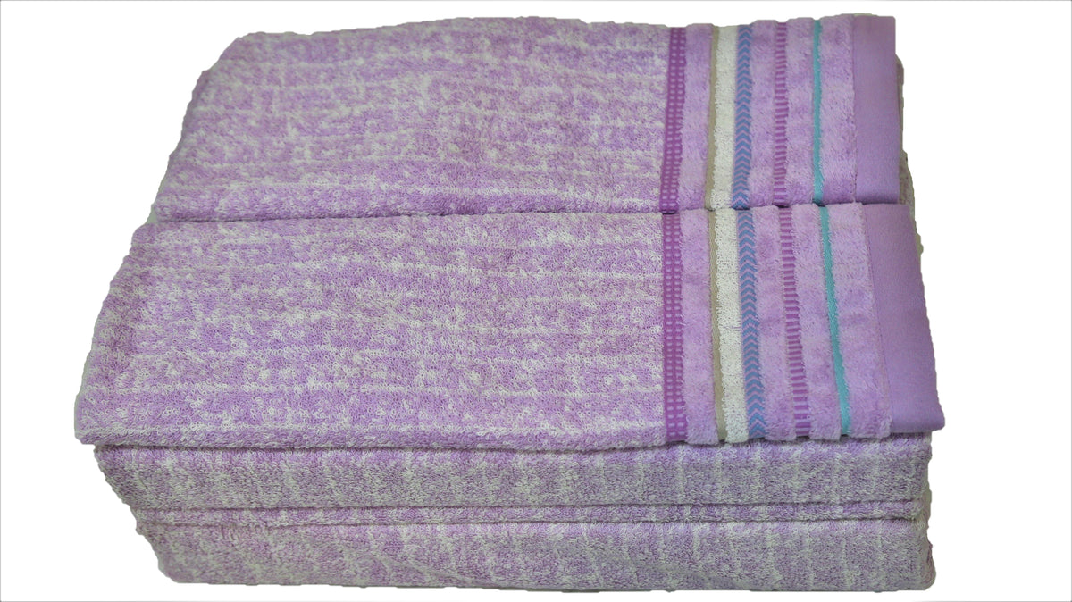 Purple Cotton Towel Set front view