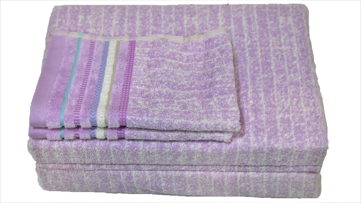 Purple Cotton Towel Set front view