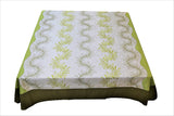 Embroidery(72 X 72 Inch) Table Cover(Cream-Green)-Sheer - Jagdish Store Online Since 1965