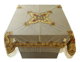 Hand Embroidery  (40 X 40 Inch) Table Cover(Golden)-Net - Jagdish Store Online Since 1965