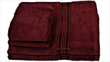 (Burgundy) Plain Cotton Bath Towel Set-4 Pcs Set - Jagdish Store Online Since 1965