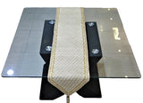 Sequence Work + Embroidery Table Runner(Beige)-Silk
