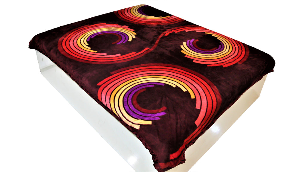 Abstract print (Beige/Brown/Rust)Blanket(220 X 240 Cm)-Polyester(1.62 Kg) - Jagdish Store Online Since 1965