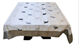 Embroidery(72 X 72 Inch) Table Cover(Grey/White)-Sheer - Jagdish Store Online Since 1965
