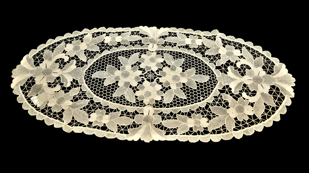 Cutwork(17 X 34 Inch) Table Runner(Beige)-Polyester-17 X 34 Inch - Jagdish Store Online Since 1965