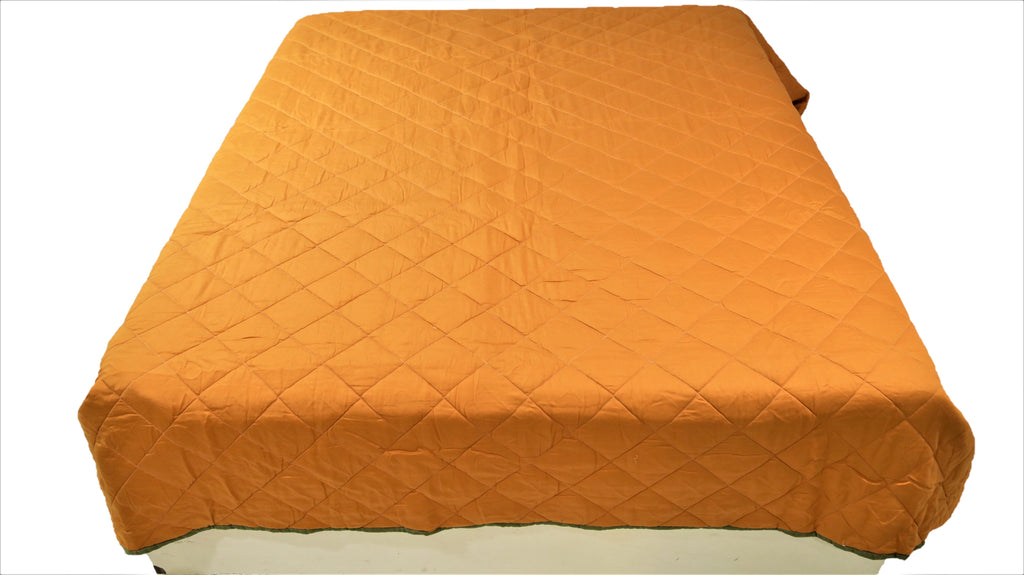 Double Side(Orange/Green) PolyCotton AC Quilt (90x108 Inch)-250 GSM - Jagdish Store Online Since 1965