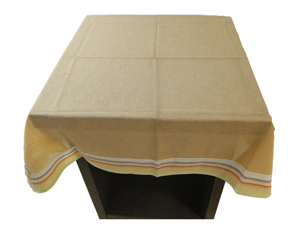 Plain  (40 X 40 Inch) Table Cover(Peach)-Linen - Jagdish Store Online Since 1965