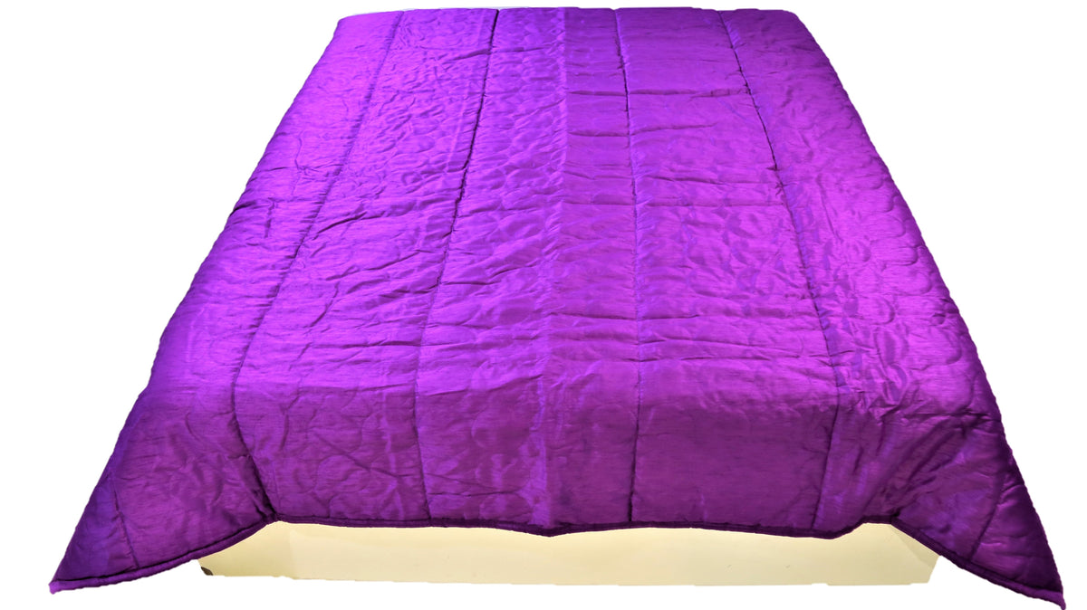Plain(Purple) PolySilk Quilt (90x100 Inch)-400 GSM - Jagdish Store Online Since 1965