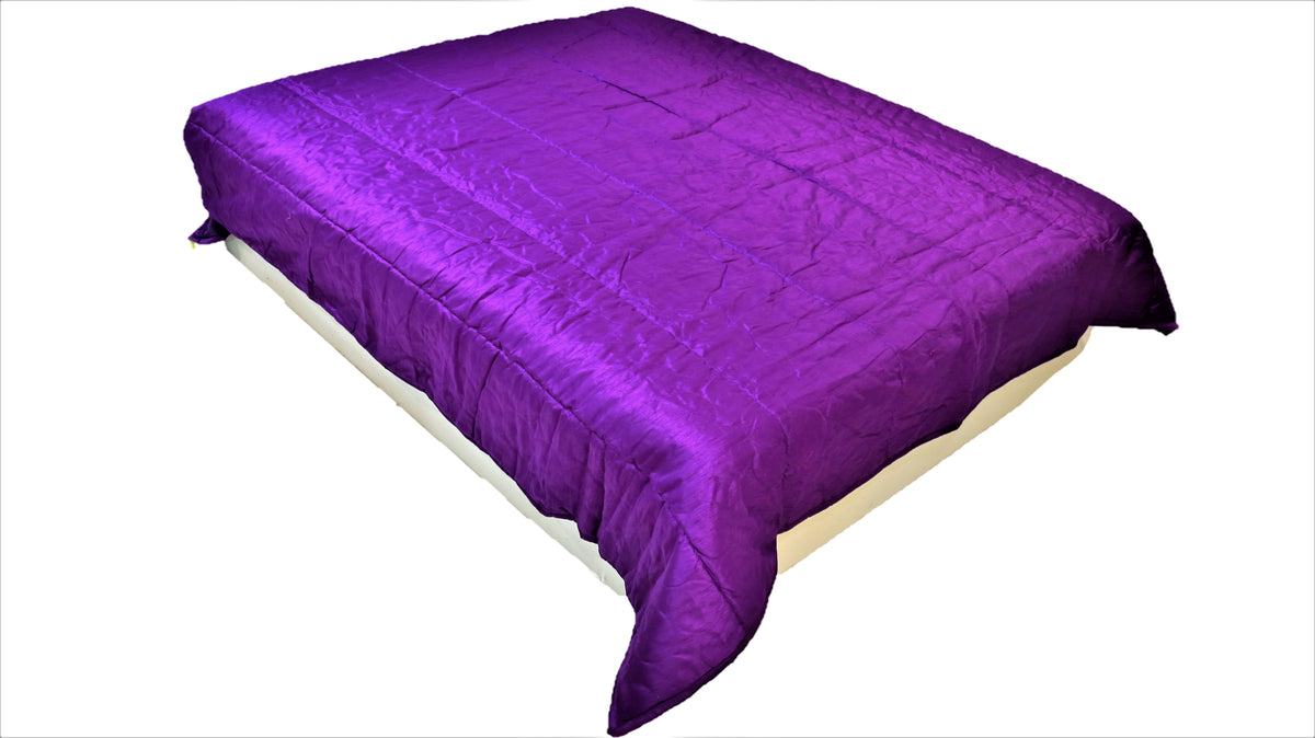 Plain(Purple) PolySilk Quilt (90x100 Inch)-400 GSM - Jagdish Store Online Since 1965