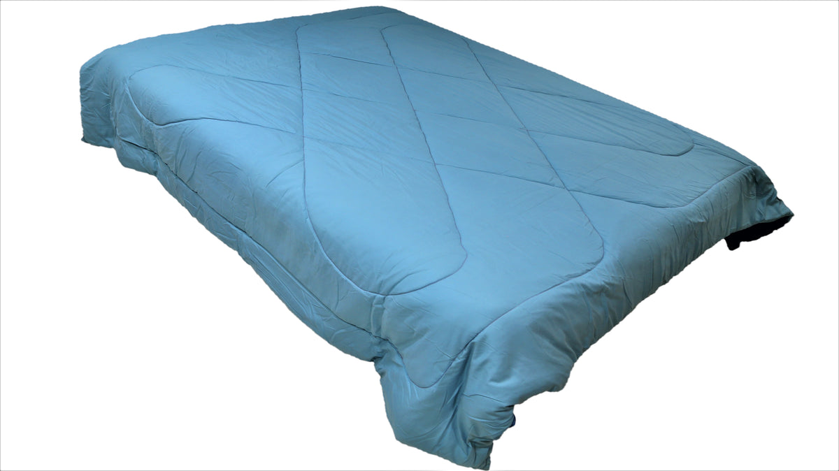 Double Shade Reversible (Blue) PolyCotton Quilt (90x100 Inch)-300 GSM - Jagdish Store Online Since 1965