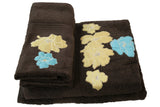 (Coffee) Patch Work Cotton Bath Towel Set-4 Pcs Set - Jagdish Store Online Since 1965