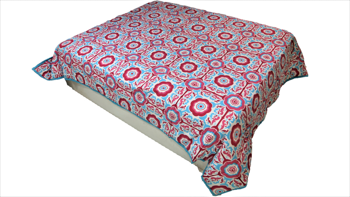 Printed(Pink) Reversible Cotton AC Quilt (90x108 Inch)-300GSM - Jagdish Store Online Since 1965