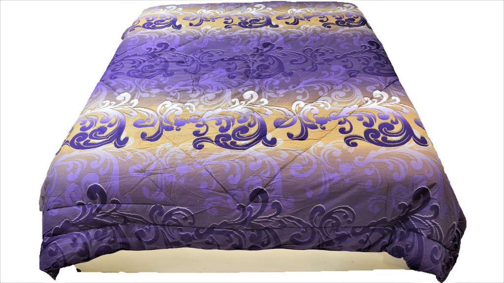 Printed(Purple) Cotton Quilt (90x100 Inch)-350 GSM - Jagdish Store Online Since 1965