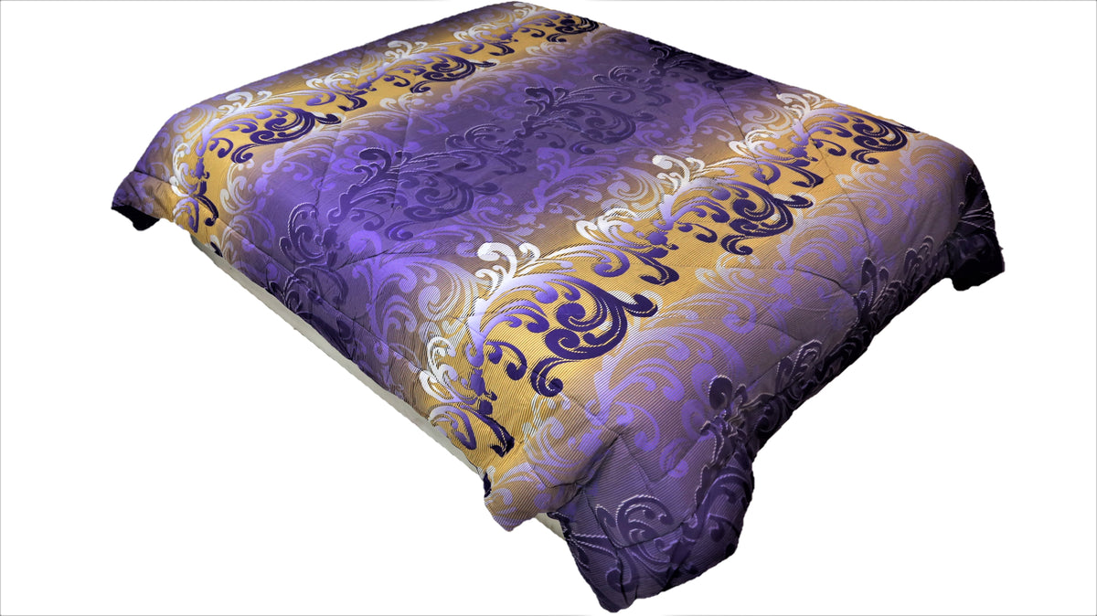Purple Printed Cotton Quilt front view