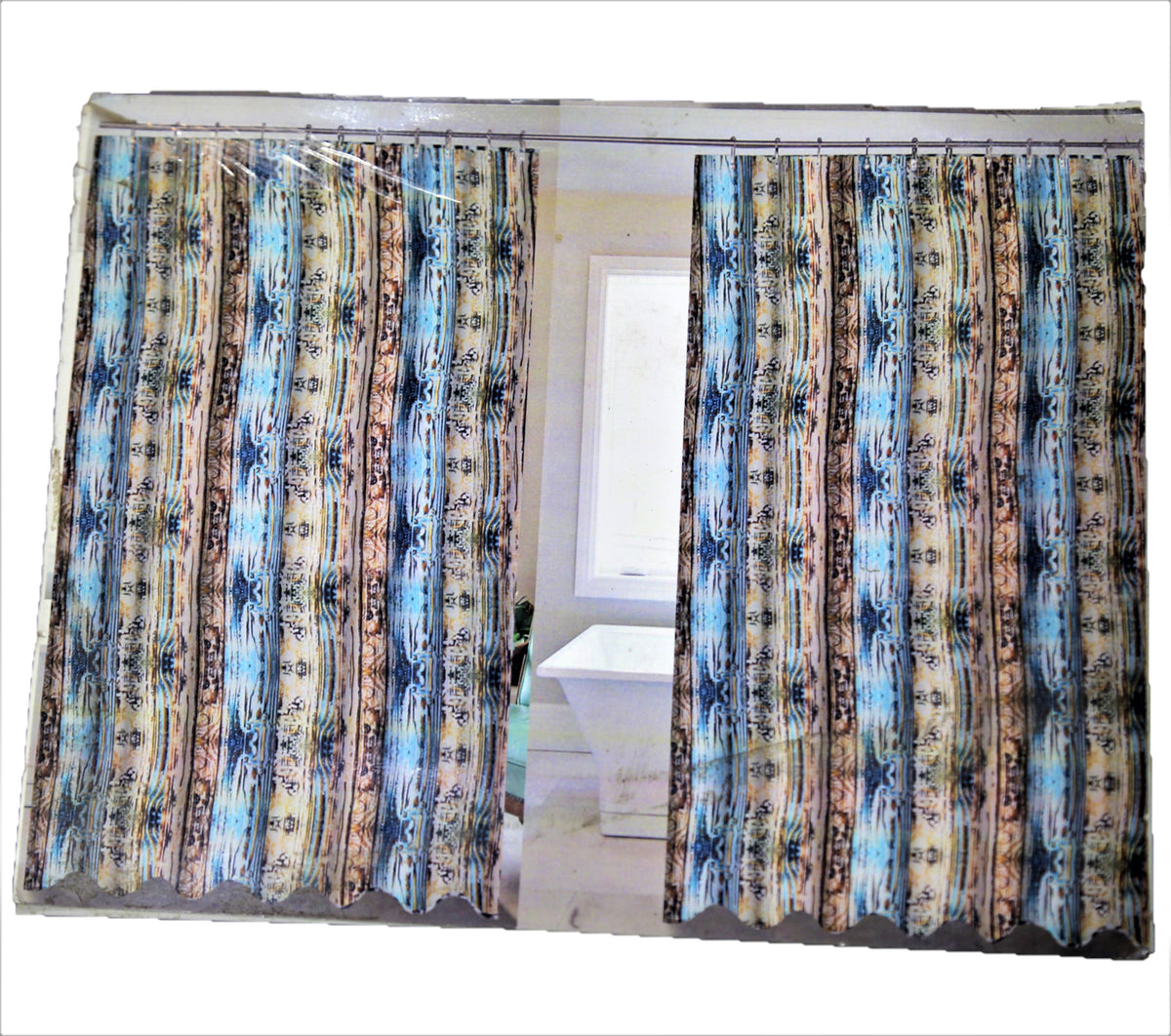 Multicolor Printed Polyester Shower Curtain front view