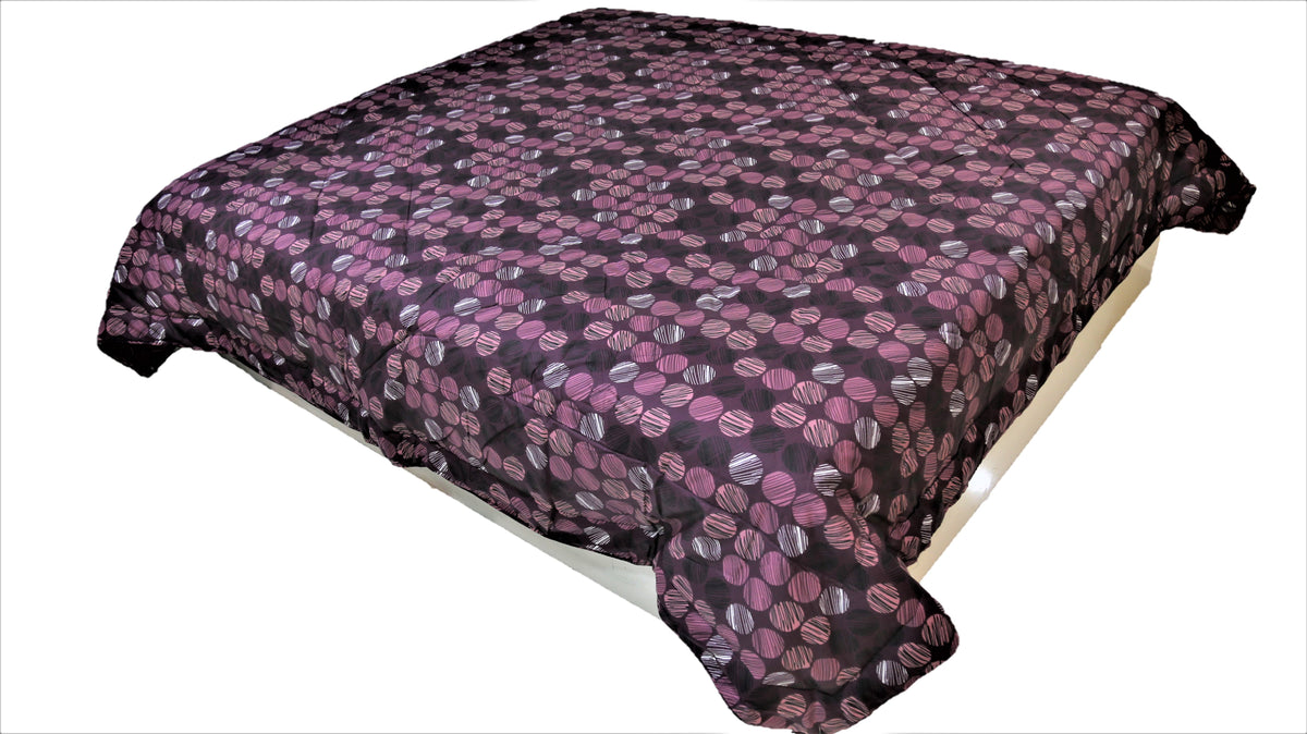 Purple Printed Cotton Quilt front view