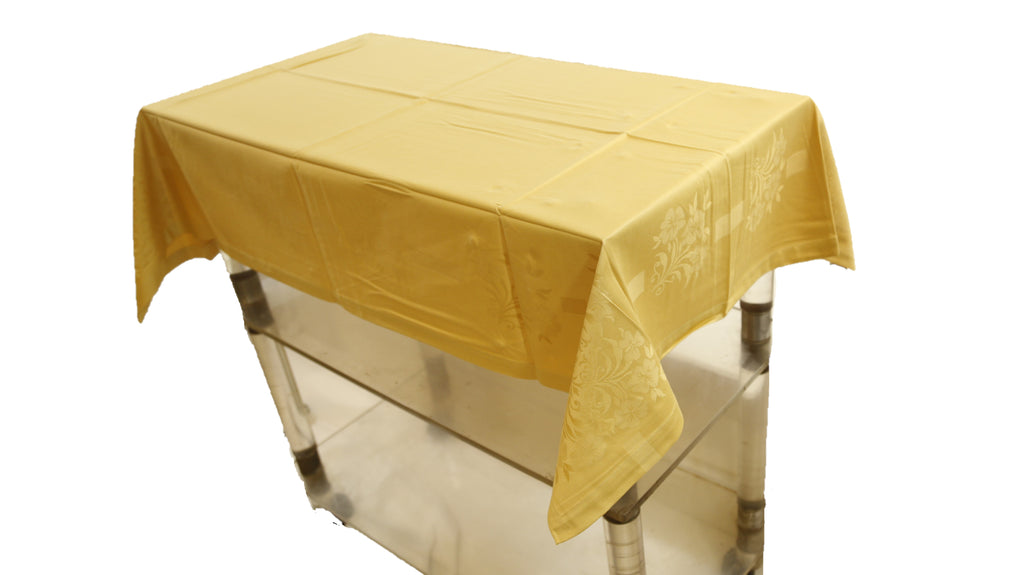 Self Design (36 X 54 Inch) Table Cover(Golden)-Cotton - Jagdish Store Online Since 1965