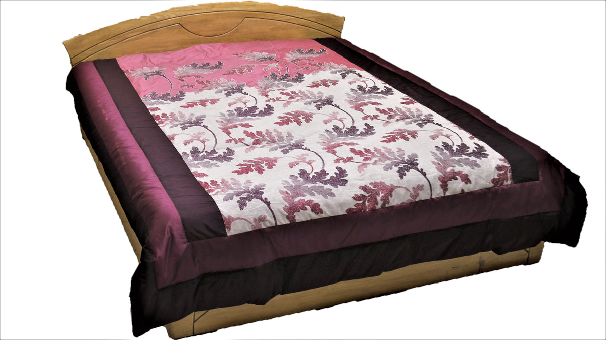 Beige Printed Cotton Quilt front view